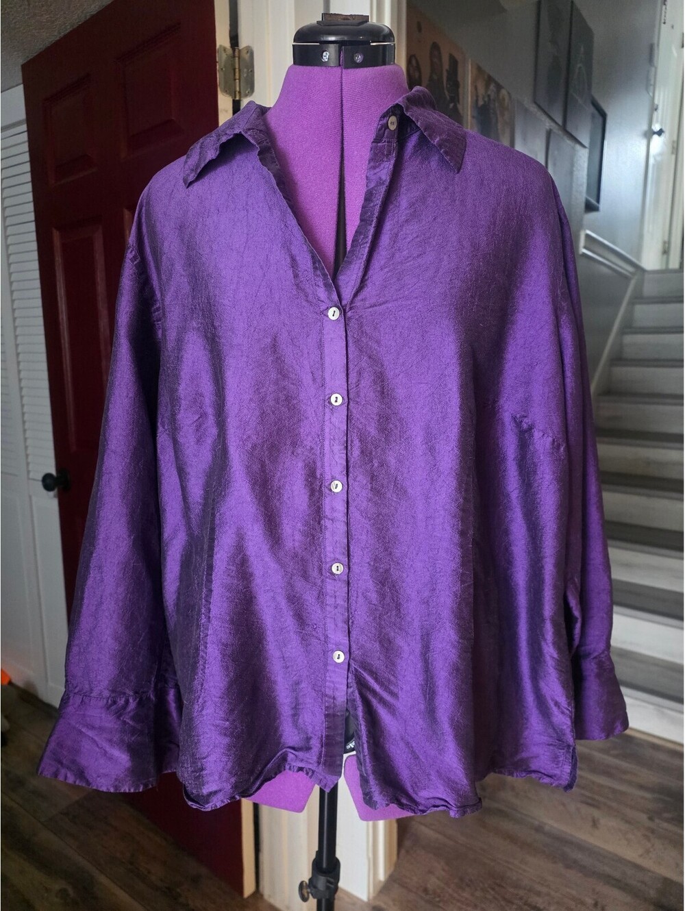Worthington 100% Silk button up top size 22W